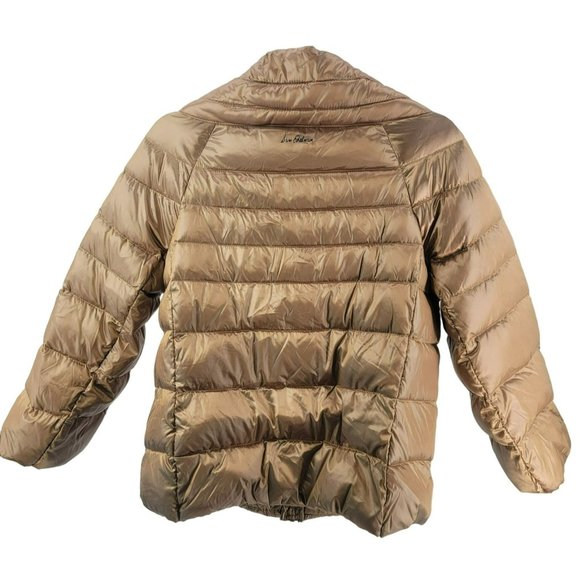 Sam Edelman Womens Gold Puffer Down Jacket Coat Size Large Medium - Picture 4 of 10